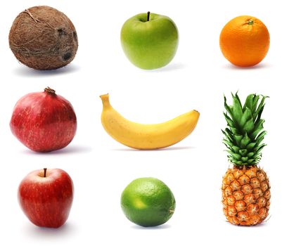 Collection of fresh ripe fruit, finely retouched and in high-resolution