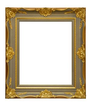 Gold antique frame with clipping path