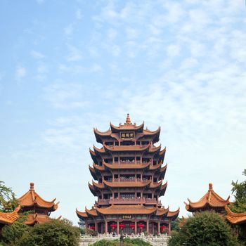 Yellow Crane Tower temple Landmark Travel Destination, Wuhan Hubei China
