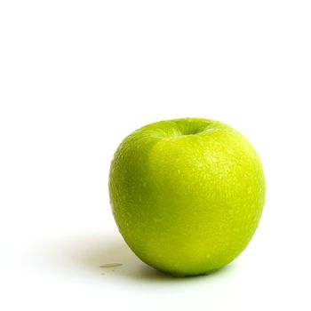 Green Apple on White Background