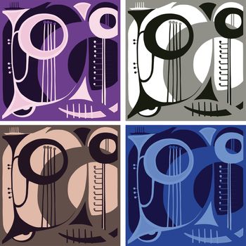 Music wind instruments. abstraction. vector illustration.