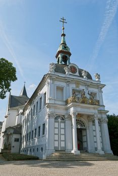 Kreuzberg Church in Bonn, Germany on blue sky background