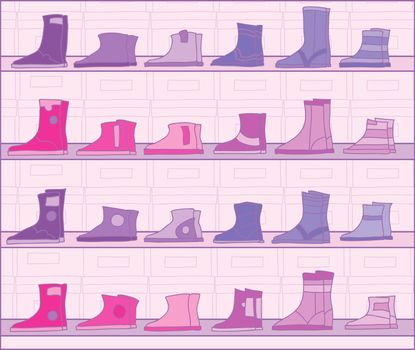 Boots on racks.