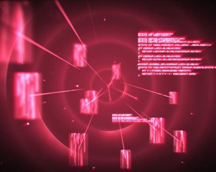 Backgrounds of pink circles with silhouettes
