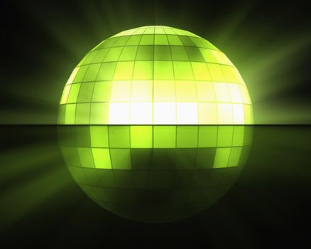 Green disco ball background