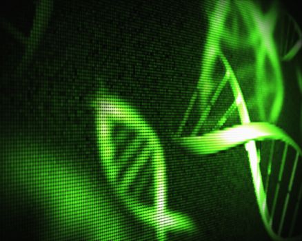 Green DNA helix background