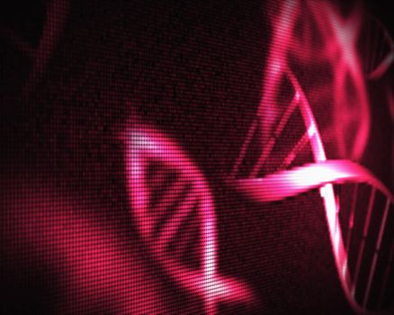Pink DNA helix background