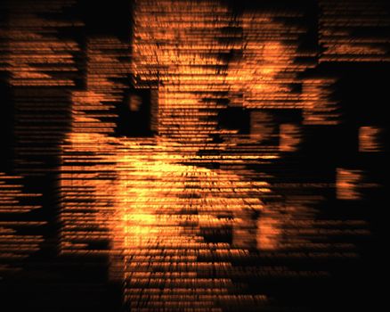 Orange blurred texts against black background