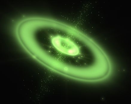 Green galaxy background