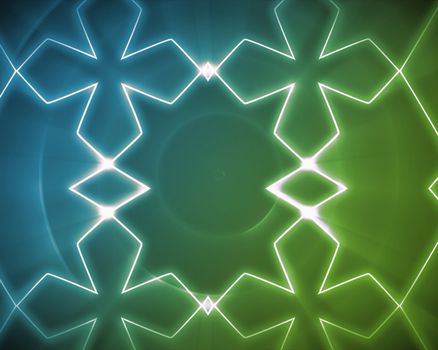 Symmetrical pattern blue and green for background