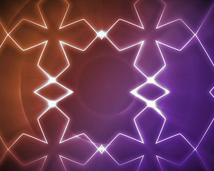 Symmetrical pattern orange and purple for background
