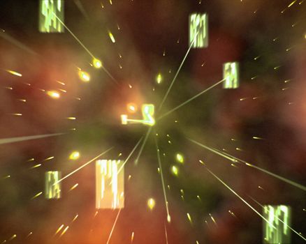 Abstract orange and yellow space background