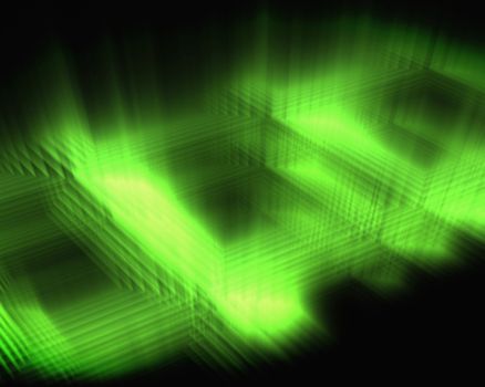 Abstract luminous green squares background