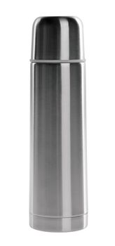 Thermo flask on the white background