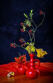 Still life with autumn Leaves and Berries 