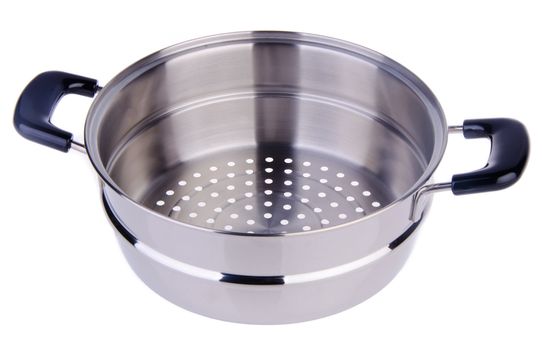 steamer pan on white background