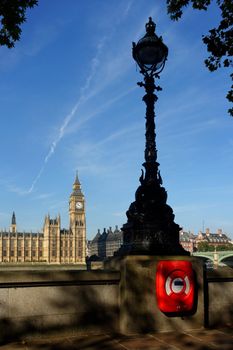 The Houses of Parliament and the Clock Tower in London, England, UK