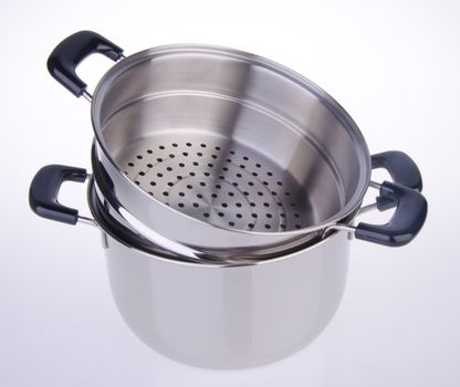 steamer pan on white background