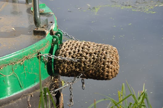 Close up detail of canal boat