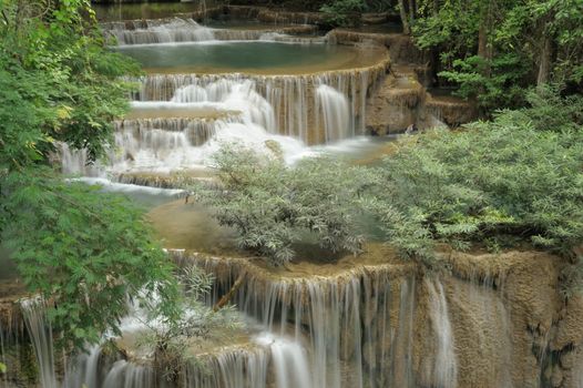 Viewpoint Huay Mae Kamin Waterfall Khuean Srinagarindra National Park, Kanchanaburi, Thailand.