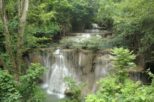 Viewpoint Huay Mae Kamin Waterfall Khuean Srinagarindra National Park, Kanchanaburi, Thailand.