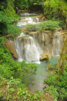 Viewpoint Huay Mae Kamin Waterfall Khuean Srinagarindra National Park, Kanchanaburi, Thailand.