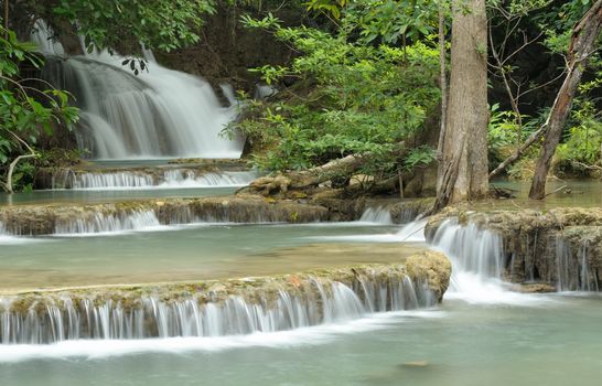 Huay Mae Kamin Waterfall Khuean Srinagarindra National Park, Kanchanaburi, Thailand.