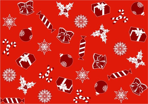 seamless red background for the new year and Christmas