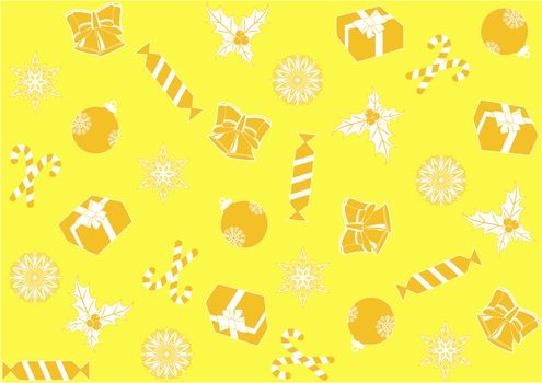 seamless yellow background for the new year and Christmas