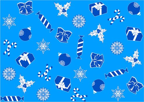 seamless blue background for the new year and Christmas