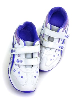 Pair of children's shoes on a white background