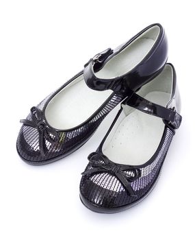 School footwear for the girl on a white background