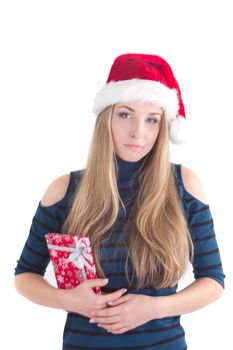 Picture with happy young girl with gift box