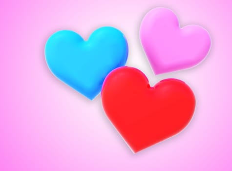 Colorful of love to created by three dimensional software
