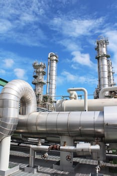 Industrial plant with blue sky , Eastern of Thailand August 2012