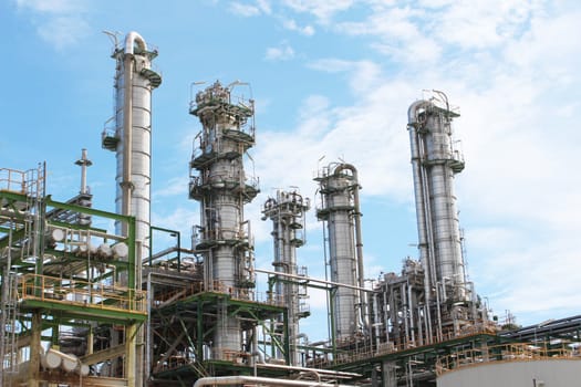 Industrial plant with blue sky , Eastern of Thailand August 2012