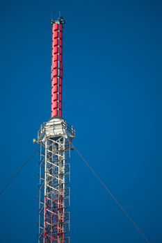 Top of a huge radio transmitter tower