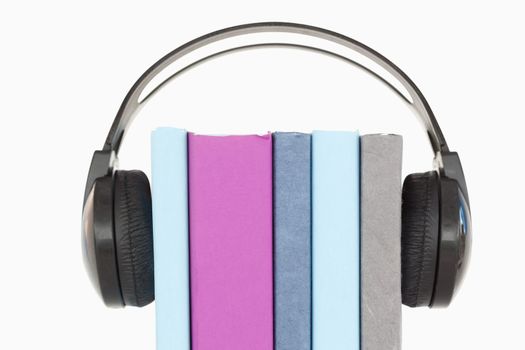 An audiobook concept against a white background