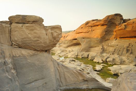 The light on three thousand waving ,this is travel  look like Grand Canyon  in Ubon Ratchathani , Thailand