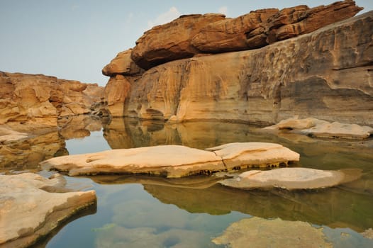 The sandstone sculptures in the shape of exotic beauty.Look like Grand Canyon as Siam in Ubon Ratchathani province thailand.
Photo taken on: February 26th, 2012