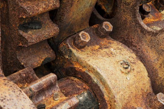 Old gear with red rust 