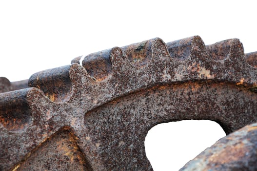 Old gear with red rust 