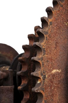 Old gear with red rust 
