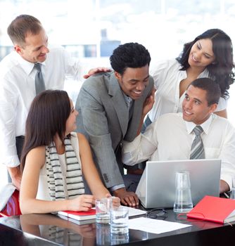 Successful multi-ethnic business team working together in office