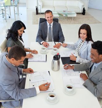 Business people discussing in a meeting a plan