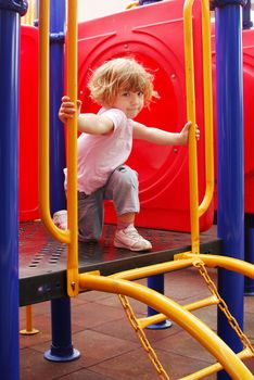 Beauty little girl on playground