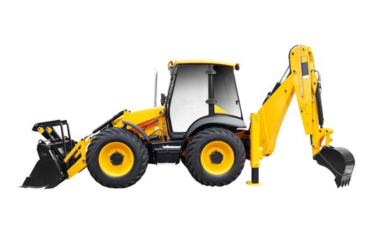 Bulldozer isolated on white background