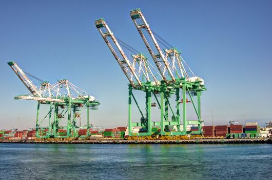 Shipping cargo crane and containers in San Pedro (Port of Los Angeles)