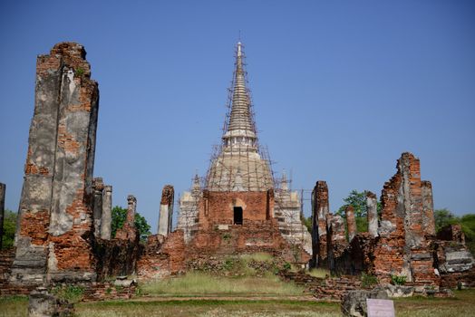 Wat Phra Si Sanphet was built in 1448 A D  on the site which had served for the royal palace from 1350 to 1448 spanning the reigns of King Ramathibodi I to King Sam Phraya