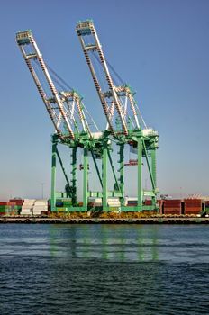 Shipping cargo crane and containers in San Pedro (Port of Los Angeles)